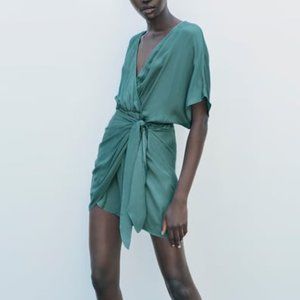 ZARA SATIN WRAP DRESS